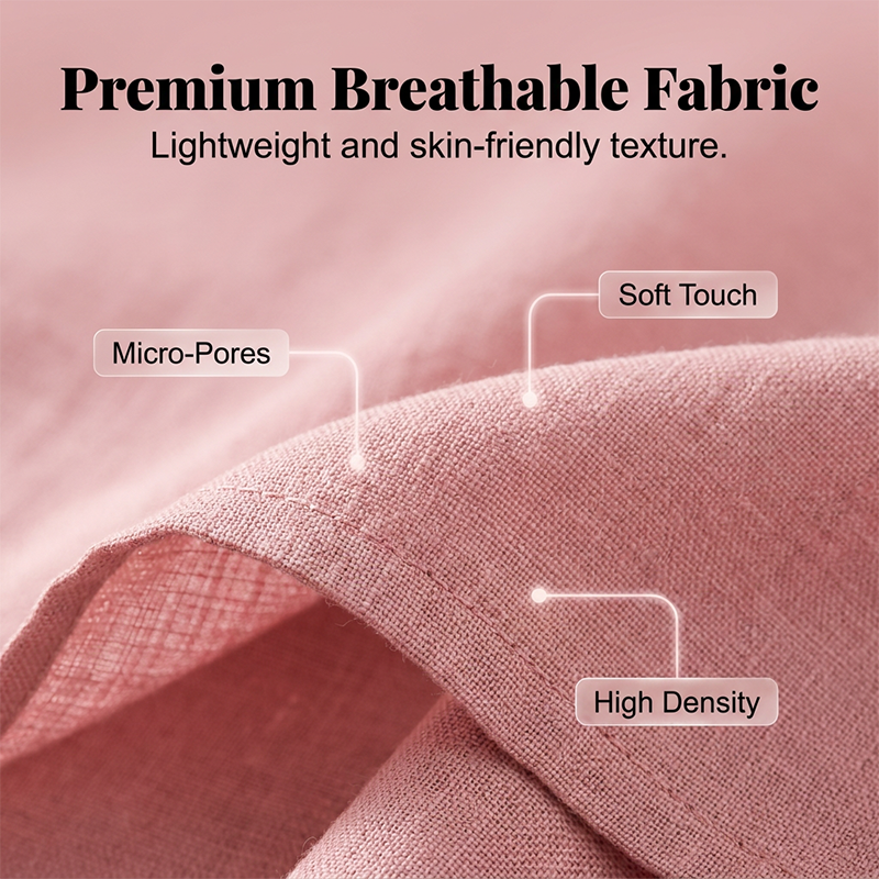 Women's 3/4 Sleeve Square Neck Linen Blouse
