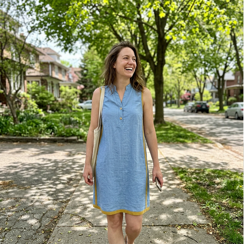Women's V Neck Sleeveless Loose Dress