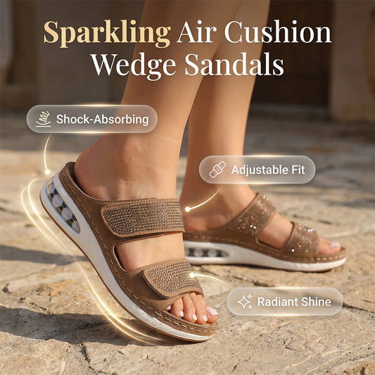 Women's Sparkling Rhinestone Wedge Sandals