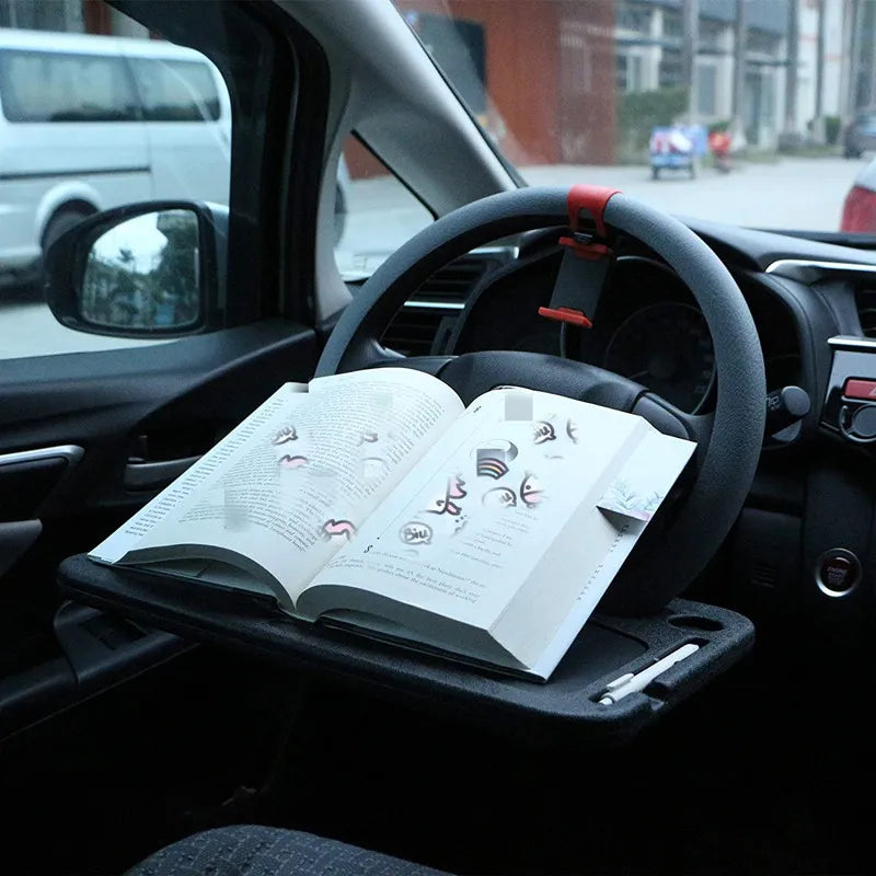 Lenkradablage 🚗🍔 – Klappbar, mit Becher- und Tabletfach, leicht