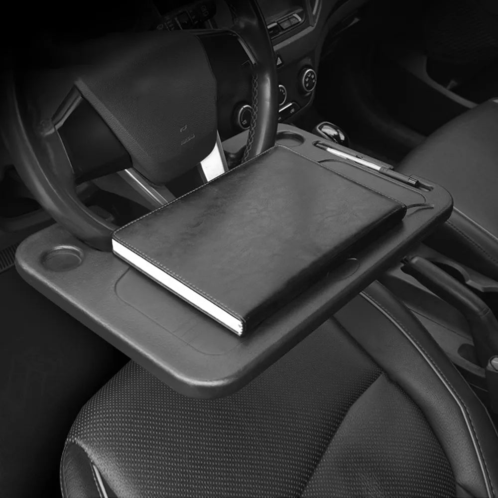 Lenkradablage 🚗🍔 – Klappbar, mit Becher- und Tabletfach, leicht