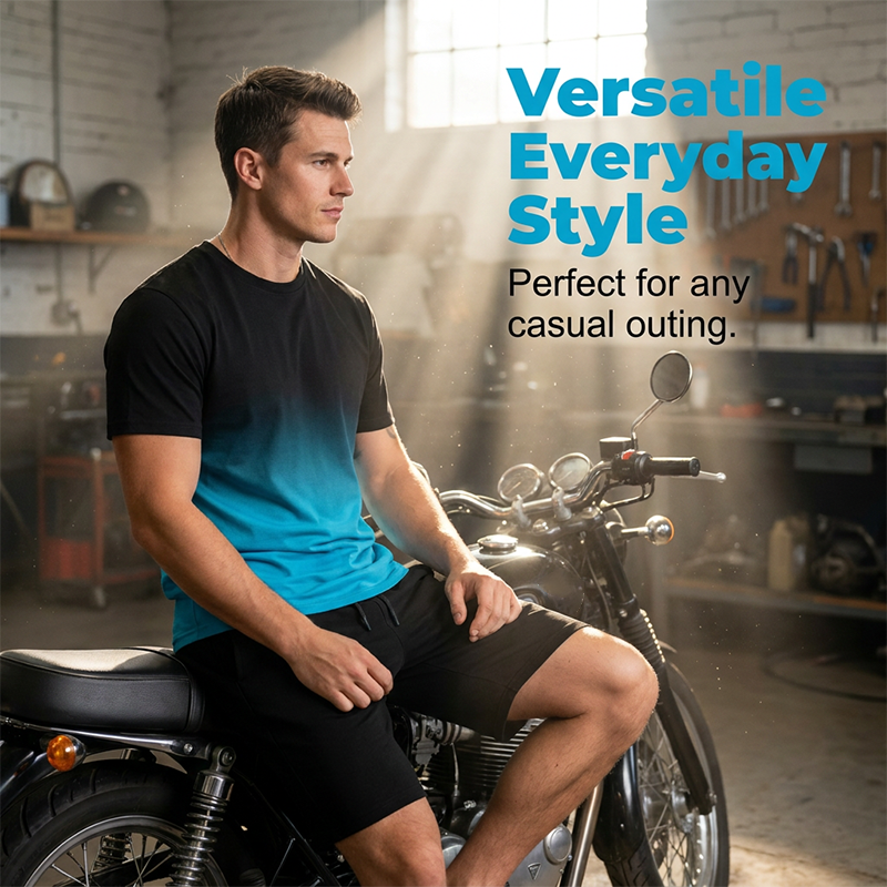 📢Mid-Season Sale: −50% nur für kurze Zeit⏰👕 2-teiliges Sommer-Set für Herren – T-Shirt & Shorts mit Farbverlauf, atmungsaktiv & bequem für Alltag & Urlaub ☀️🩳