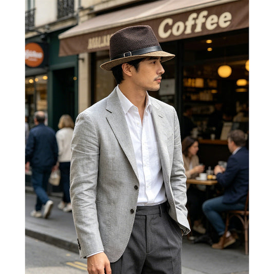 ⏳Nur für kurze Zeit 50 % Rabatt⏰Sommer-Strohhut Fedora mit stylischem Schnallenband🎩