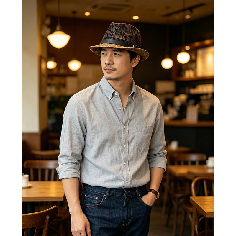 ⏳Nur für kurze Zeit 50 % Rabatt⏰Sommer-Strohhut Fedora mit stylischem Schnallenband🎩