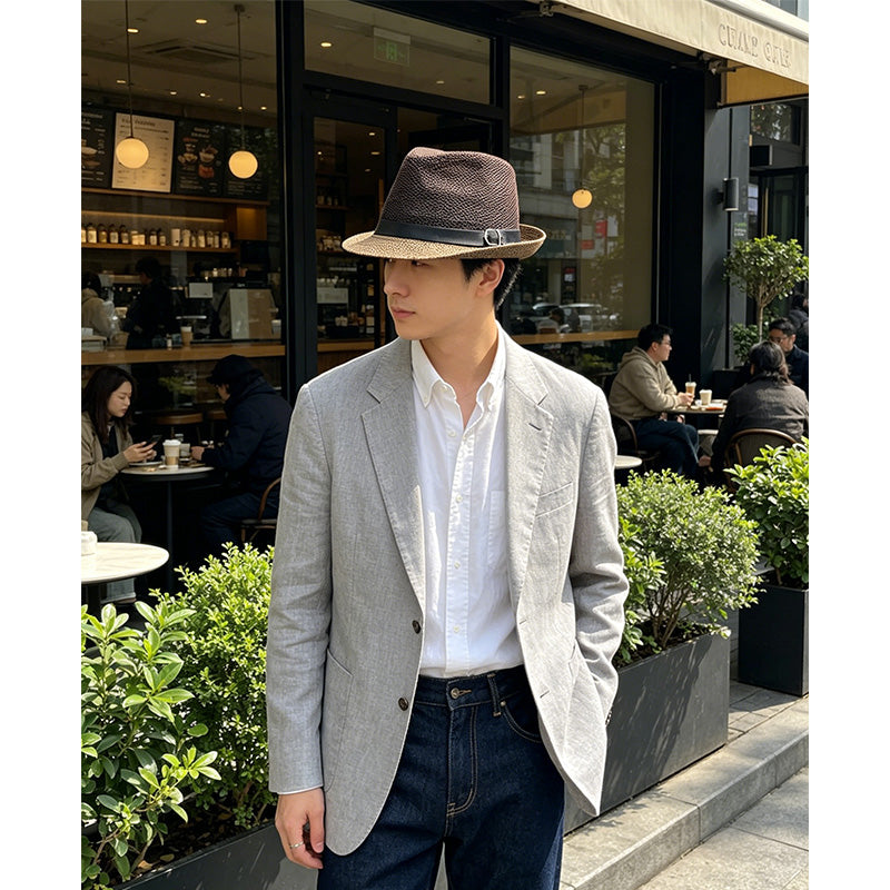 ⏳Nur für kurze Zeit 50 % Rabatt⏰Sommer-Strohhut Fedora mit stylischem Schnallenband🎩