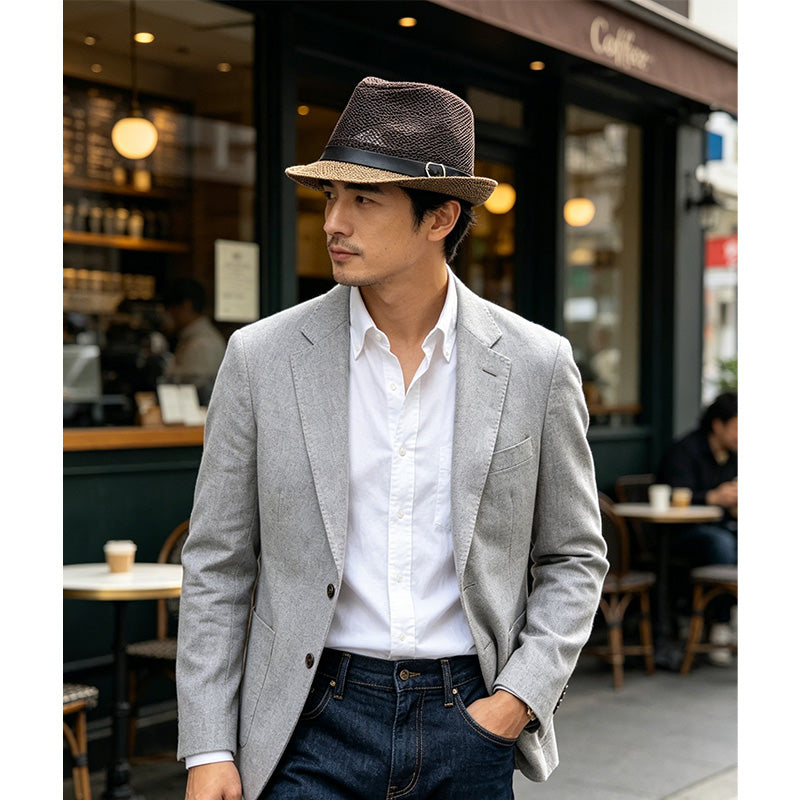 ⏳Nur für kurze Zeit 50 % Rabatt⏰Sommer-Strohhut Fedora mit stylischem Schnallenband🎩