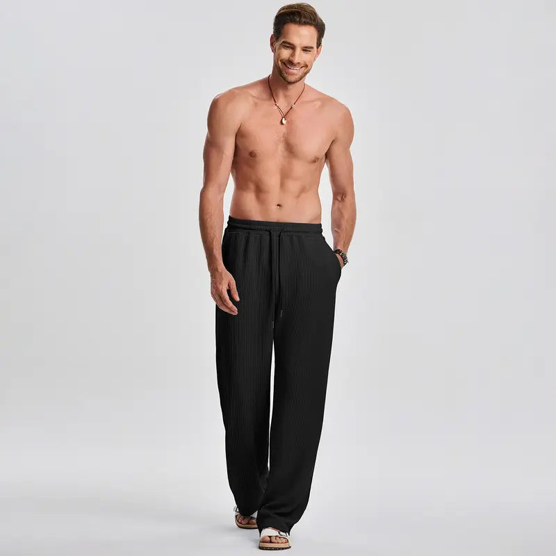 Herren-Rippstrick-Set: Ärmelloses Tanktop & Hose (2-teilig)