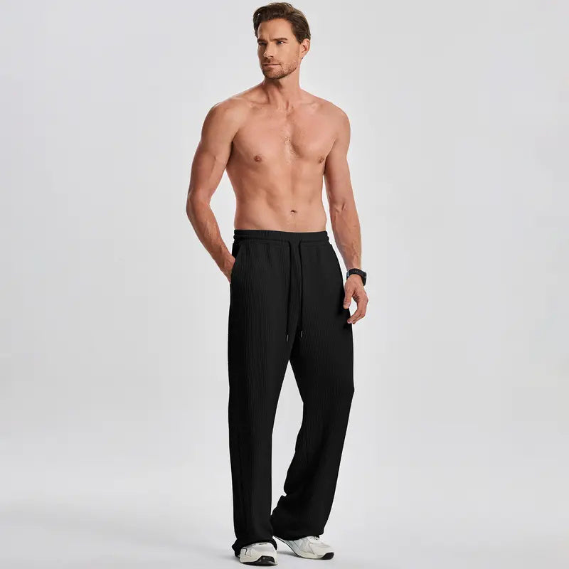 Herren-Rippstrick-Set: Ärmelloses Tanktop & Hose (2-teilig)