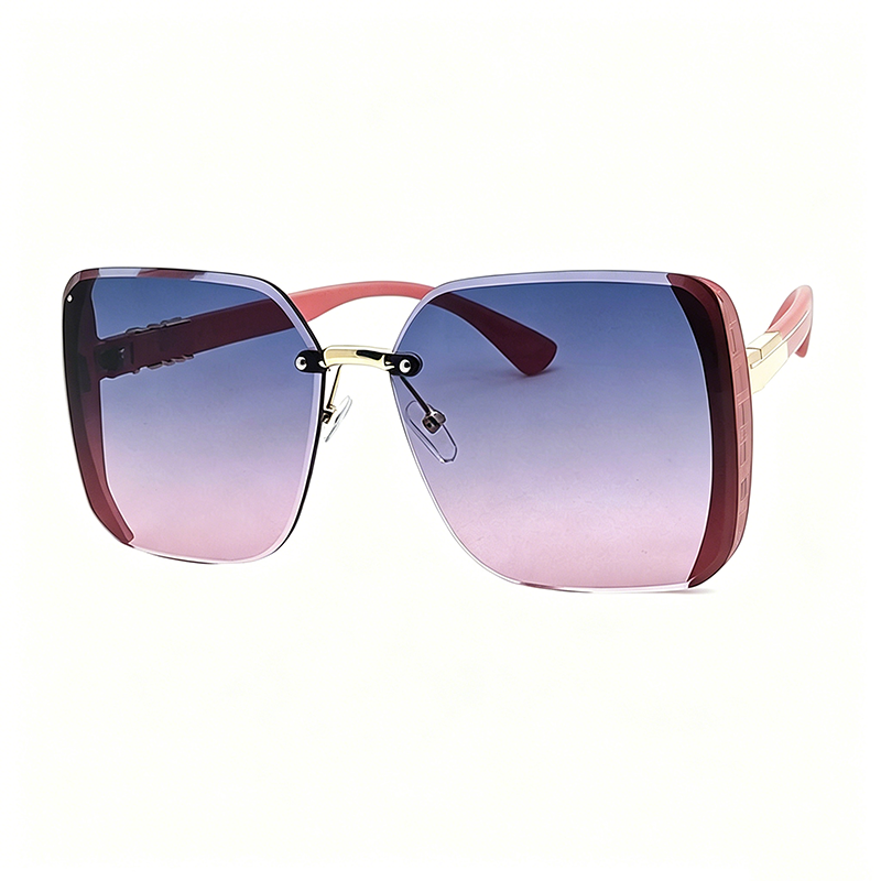 Gluschwein - Randlose quadratische Oversize-Sonnenbrille