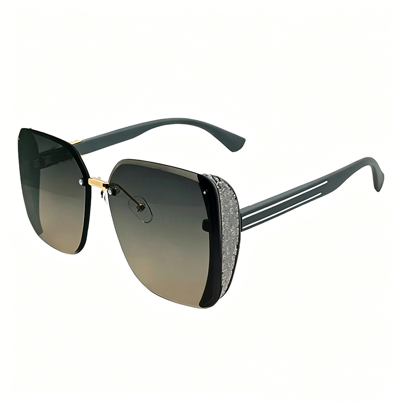 Gluschwein - Randlose quadratische Oversize-Sonnenbrille