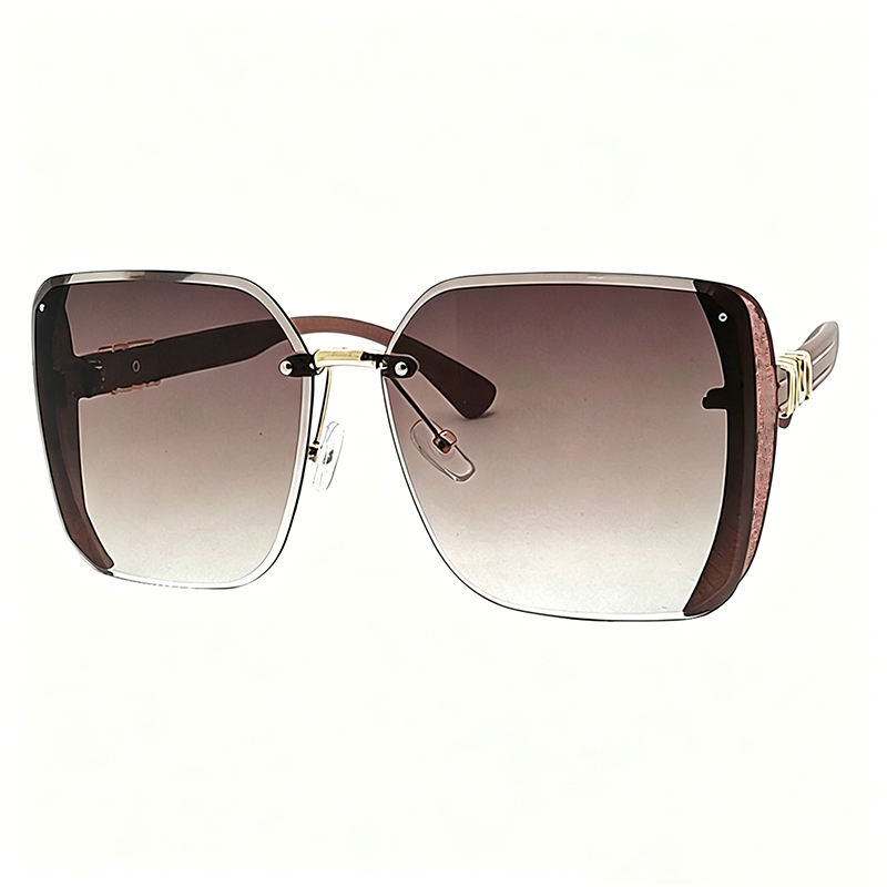 Gluschwein - Randlose quadratische Oversize-Sonnenbrille