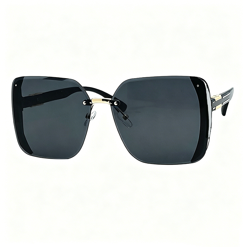 Gluschwein - Randlose quadratische Oversize-Sonnenbrille
