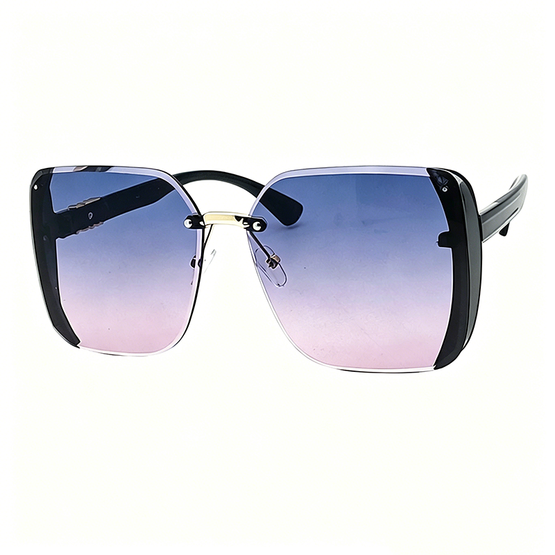 Gluschwein - Randlose quadratische Oversize-Sonnenbrille