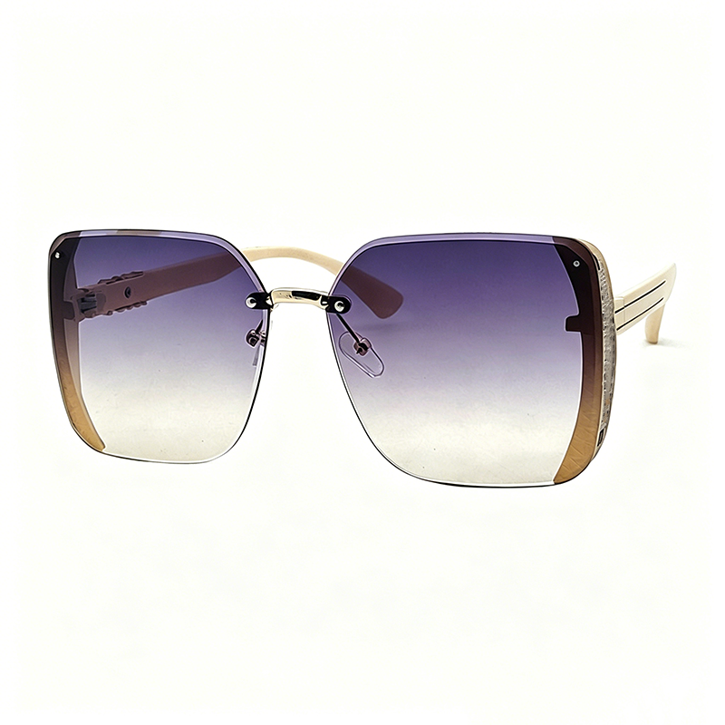 Gluschwein - Randlose quadratische Oversize-Sonnenbrille