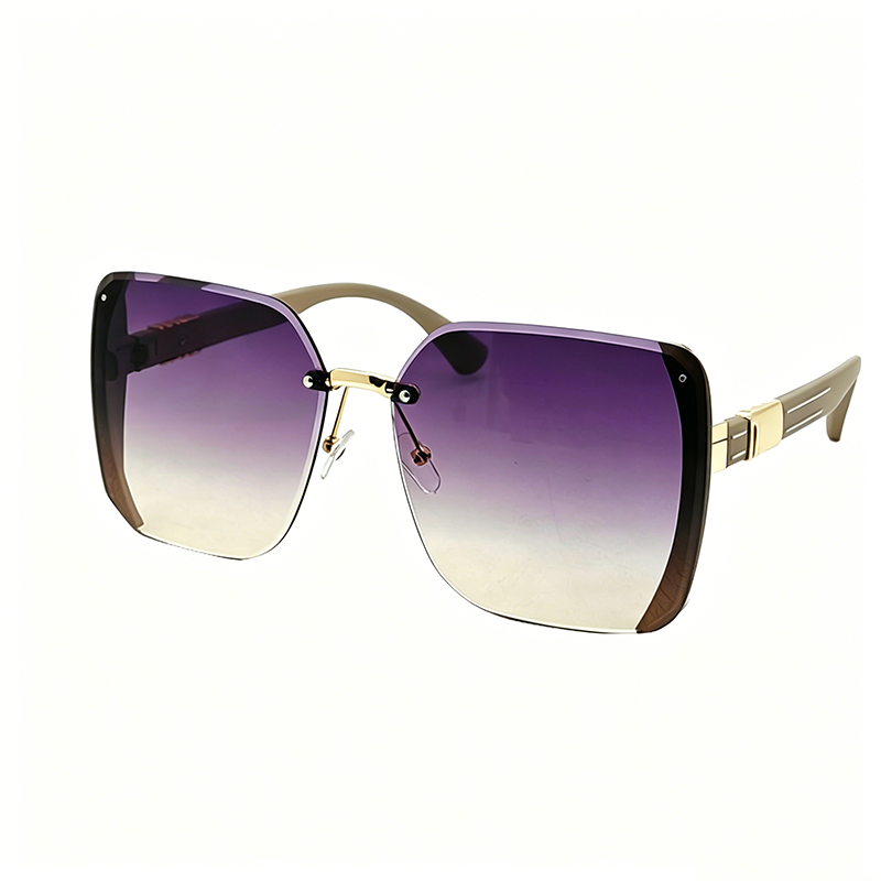 Gluschwein - Randlose quadratische Oversize-Sonnenbrille