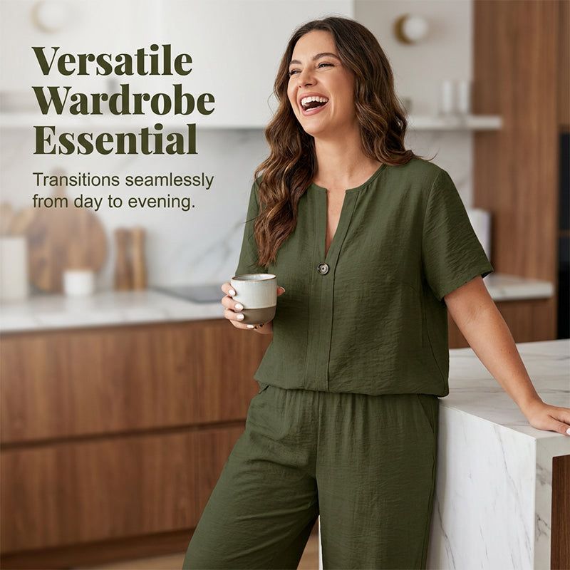 👗 60% RABATT! 🌿 Damen 2-teiliges Freizeit-Set – Texturiertes Lounge Outfit & atmungsaktiv – Perfekt für Alltag, Freizeit oder Homeoffice – bequemer, stilvoller 2-in-1 Look für den ganzen Tag ✨