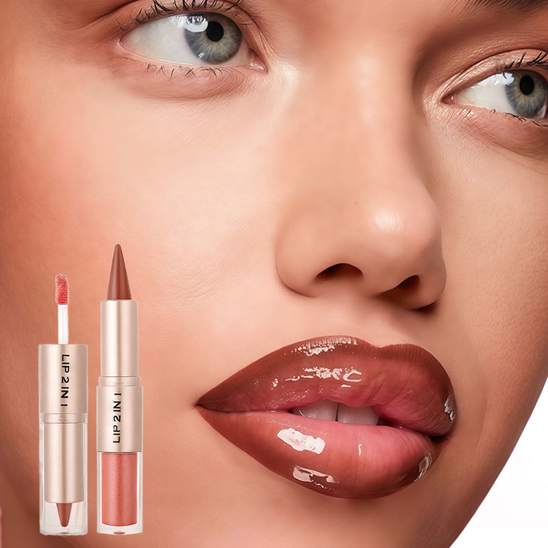 2-in-1 Matte Lipstick & Shine Lip Gloss