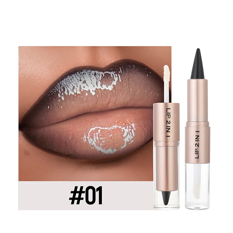 2-in-1 Matte Lipstick & Shine Lip Gloss