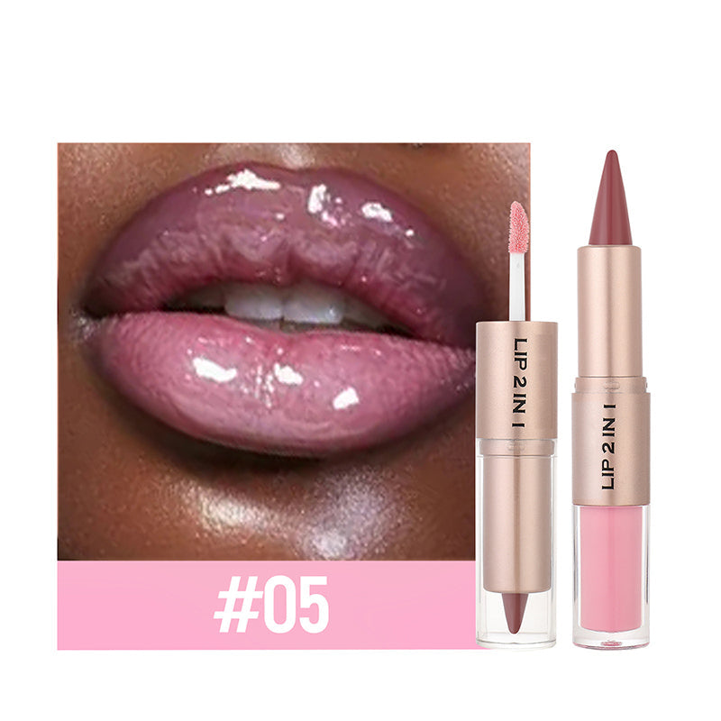 2-in-1 Matte Lipstick & Shine Lip Gloss