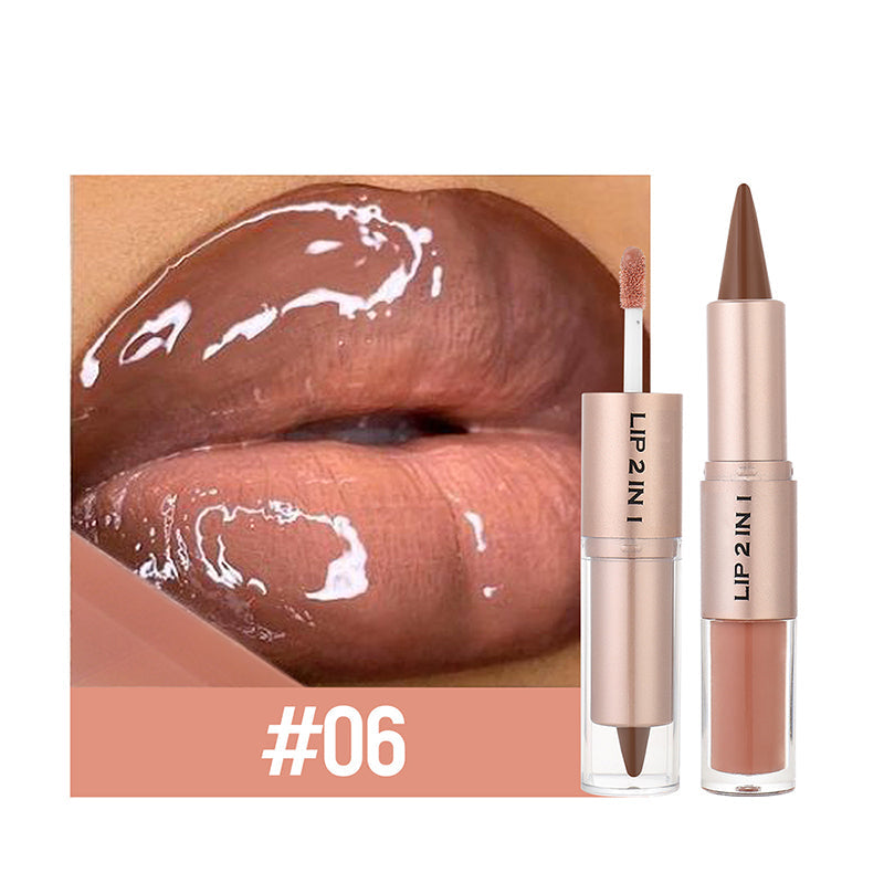 2-in-1 Matte Lipstick & Shine Lip Gloss