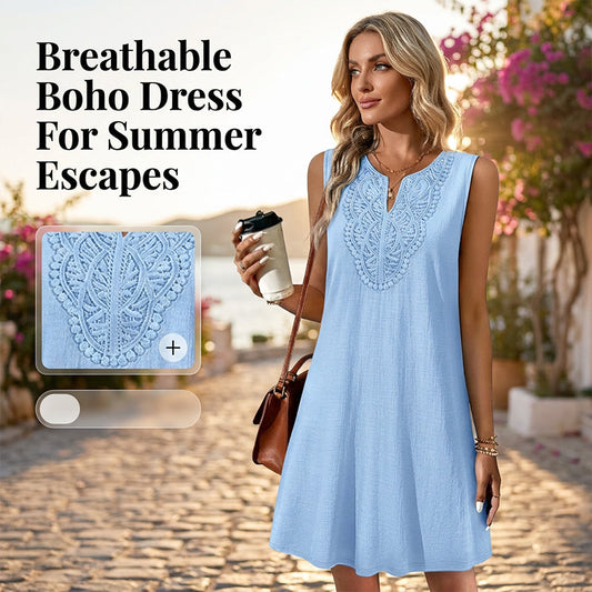 Gluschwein - 👗 ☀️ Atmungsaktives Sommer Freizeitkleid – Leicht, luftig & perfekt für heiße Tage 🌸 ✨
