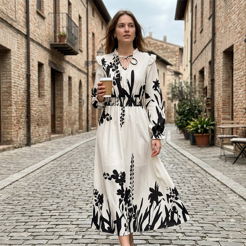 📢📢40% RABATT!! ⏰Elegantes Maxikleid mit Blumenmuster für Damen
