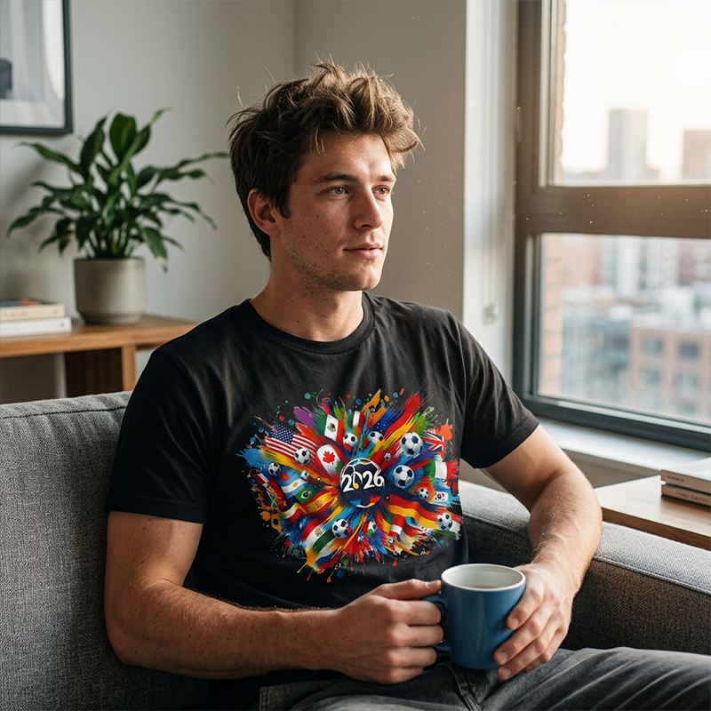 Unisex-Fußballfan-T-Shirt mit Grafik