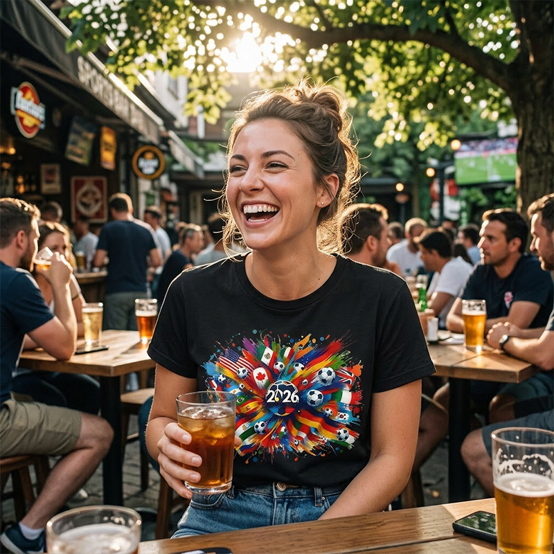 Unisex-Fußballfan-T-Shirt mit Grafik
