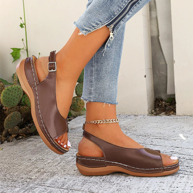 👡 60% RABATT! ✨ Bequeme Vintage-Sandalen mit offenem Zehenbereich für Damen – Leichte Sohle & verstellbarer Riemen – Perfekt für Sommer, Strand oder Stadtbummel – stilvoller Retro-Chic für jeden Tag ☀️