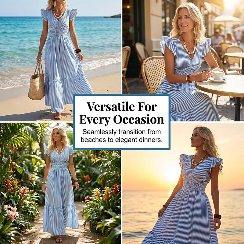 Elegantes, fließendes Sommer-Maxikleid