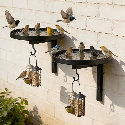 Gluschwein - 🐦💧 50% RABATT! Wandmontierte Metall-Vogeltränke – Wetterfest, leicht zu reinigen & ideal für Garten, Balkon & Terrasse 🌿
