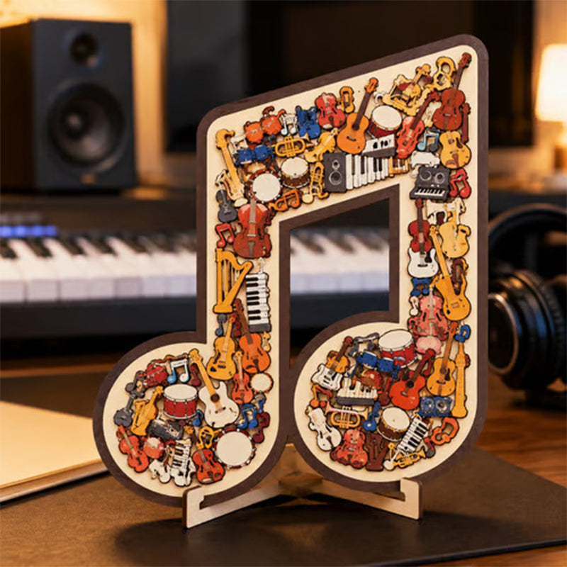 Holzpuzzle mit Notenmotiven – aus umweltfreundlichem Material, wunderschönes Deko-Stück. Tolles Geschenk für Musiker und Puzzle-Fans! 🧩💚