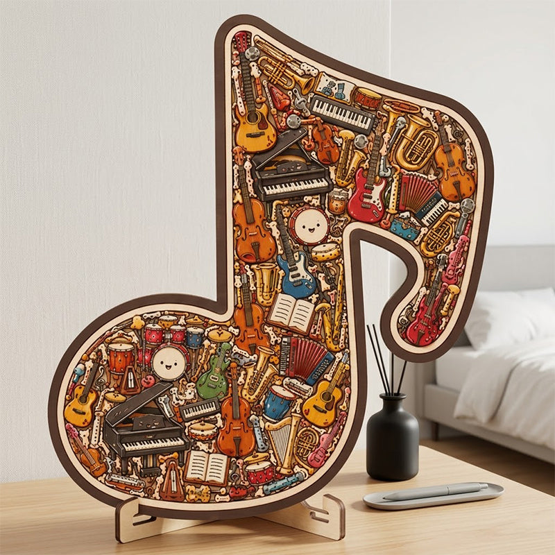 Holzpuzzle mit Notenmotiven – aus umweltfreundlichem Material, wunderschönes Deko-Stück. Tolles Geschenk für Musiker und Puzzle-Fans! 🧩💚