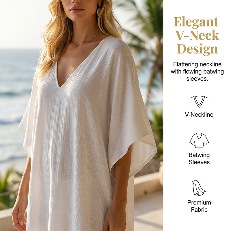 Lässiges Maxikleid mit V-Ausschnitt für Damen