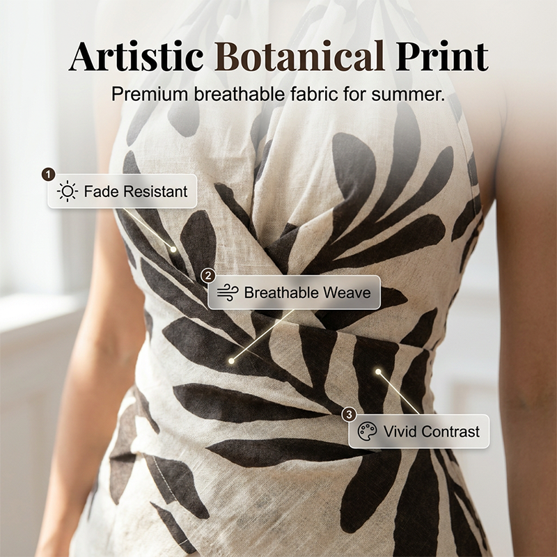 ✨ Bedrucktes Halter-Top mit Nackenband – figurschmeichelnd, knitterarm & leicht zu kombinieren – zu Shorts, Röcken & High-Waist-Hosen