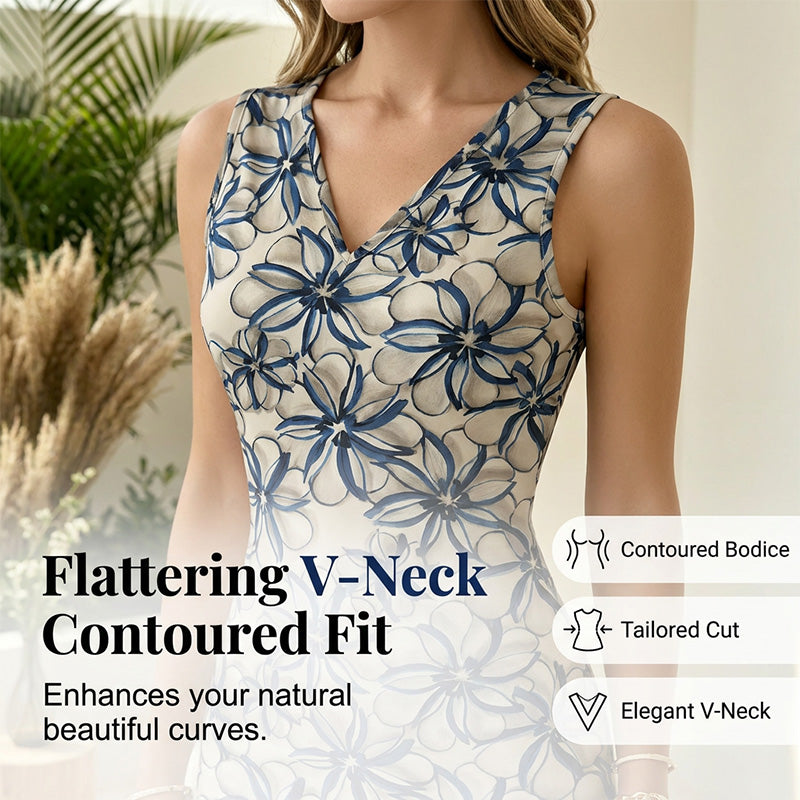Elegant Floral Summer Midi Dress