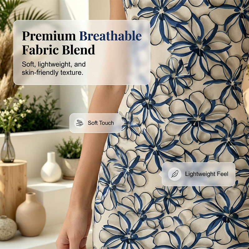 Elegant Floral Summer Midi Dress