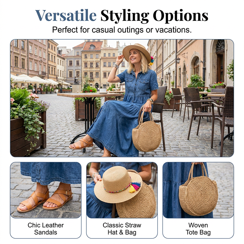 👗✨Vintage-Jeans-Maxikleid für Damen – Lässiger Chic für jeden Tag🔥