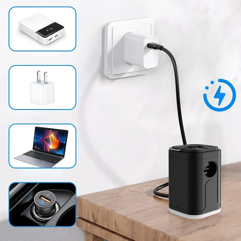Gluschwein - 🏕️ Wiederaufladbare Camping-Luftpumpe – LED-Licht, schnelles Aufpumpen, kompakt – Zahlung per Nachnahme 🔋