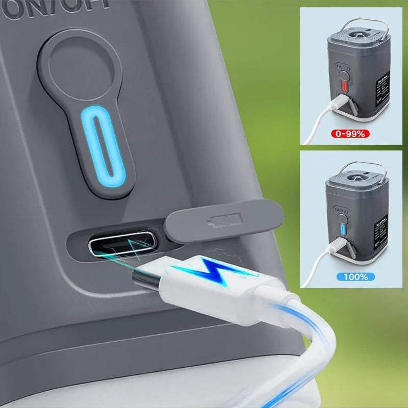 Gluschwein - 🏕️ Wiederaufladbare Camping-Luftpumpe – LED-Licht, schnelles Aufpumpen, kompakt – Zahlung per Nachnahme 🔋
