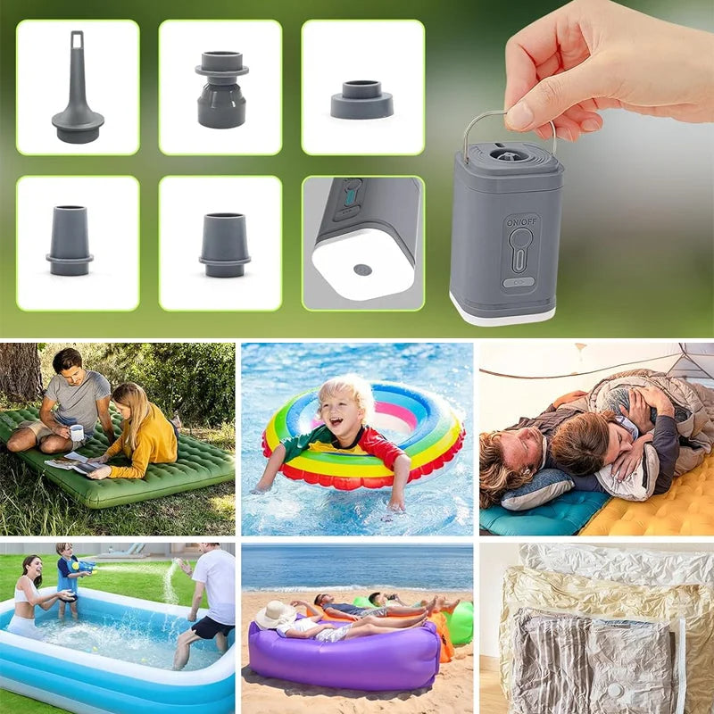 Gluschwein - 🏕️ Wiederaufladbare Camping-Luftpumpe – LED-Licht, schnelles Aufpumpen, kompakt – Zahlung per Nachnahme 🔋