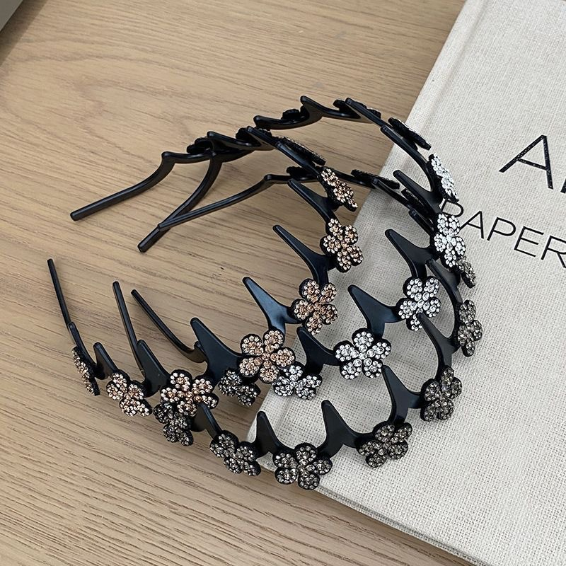Gluschwein - Set mit gewelltem Kristall-Haarreif – Leichtes, rutschfestes, feminines Haaraccessoire, funkelnder, kristallbesetzter Haarreif in Wellenform für Hochzeiten und den Alltag, feminine Accessoires