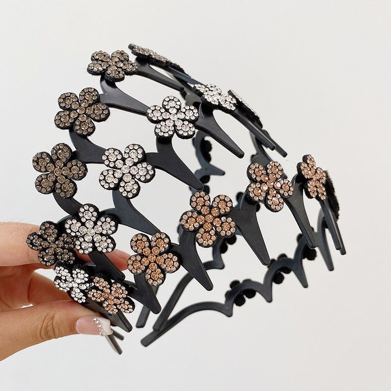 Gluschwein - Set mit gewelltem Kristall-Haarreif – Leichtes, rutschfestes, feminines Haaraccessoire, funkelnder, kristallbesetzter Haarreif in Wellenform für Hochzeiten und den Alltag, feminine Accessoires