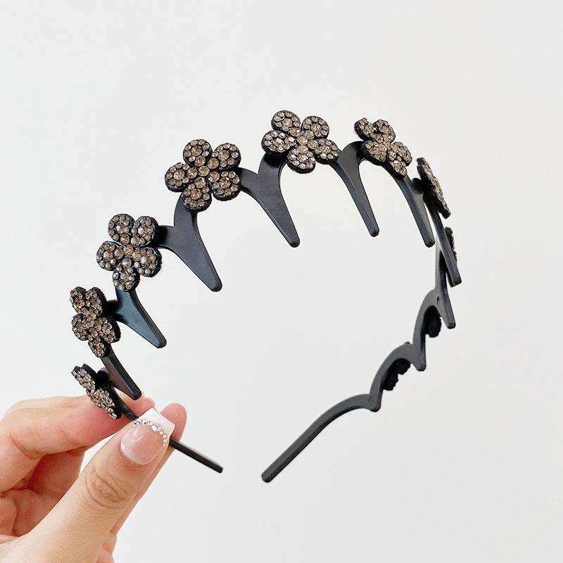 Gluschwein - Set mit gewelltem Kristall-Haarreif – Leichtes, rutschfestes, feminines Haaraccessoire, funkelnder, kristallbesetzter Haarreif in Wellenform für Hochzeiten und den Alltag, feminine Accessoires