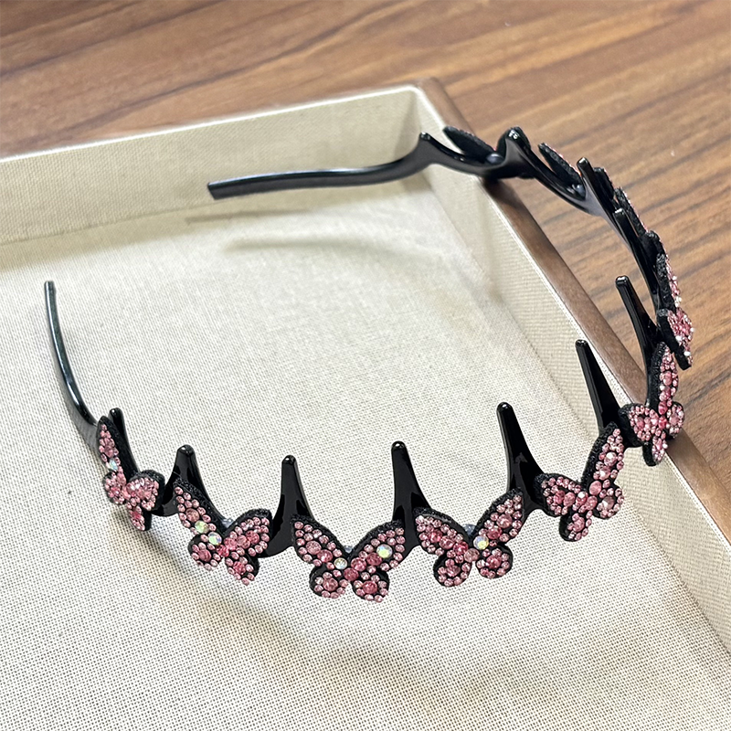 Gluschwein - Set mit gewelltem Kristall-Haarreif – Leichtes, rutschfestes, feminines Haaraccessoire, funkelnder, kristallbesetzter Haarreif in Wellenform für Hochzeiten und den Alltag, feminine Accessoires