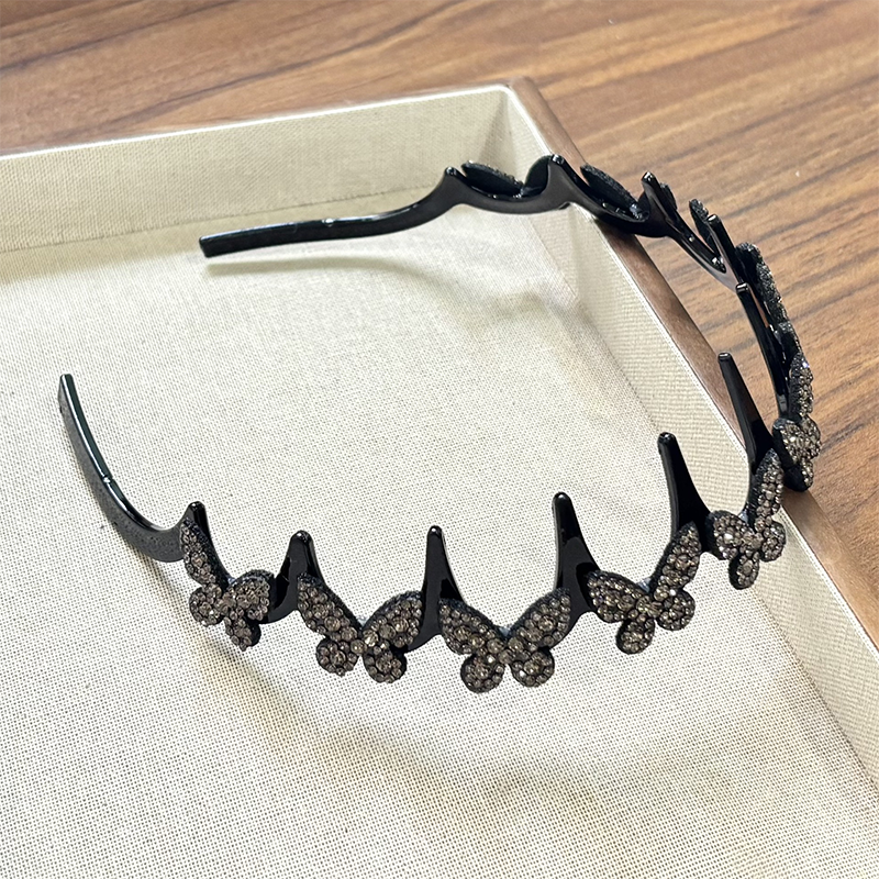 Gluschwein - Set mit gewelltem Kristall-Haarreif – Leichtes, rutschfestes, feminines Haaraccessoire, funkelnder, kristallbesetzter Haarreif in Wellenform für Hochzeiten und den Alltag, feminine Accessoires