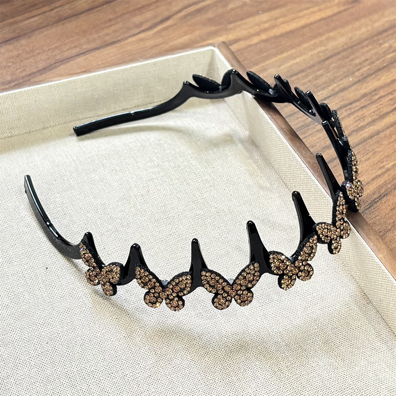 Gluschwein - Set mit gewelltem Kristall-Haarreif – Leichtes, rutschfestes, feminines Haaraccessoire, funkelnder, kristallbesetzter Haarreif in Wellenform für Hochzeiten und den Alltag, feminine Accessoires