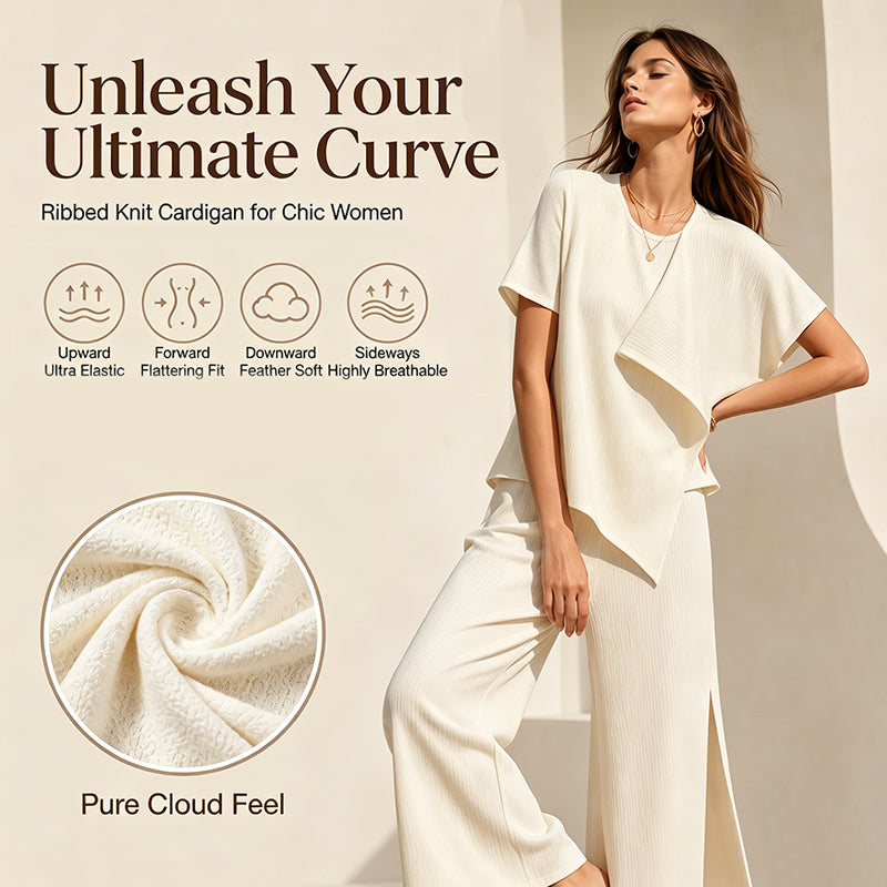 Gluschwein - 👗Set aus asymmetrischem Damenoberteil und weit geschnittener Hose mit Schlitz – elegantes Statement-Set ✨