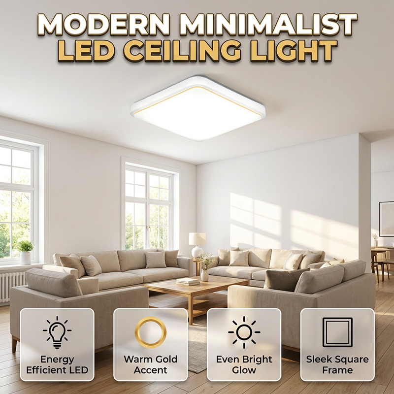 Gluschwein - 💡✨ Moderne quadratische LED-Deckenleuchte – energieeffizient & zeitlos elegant