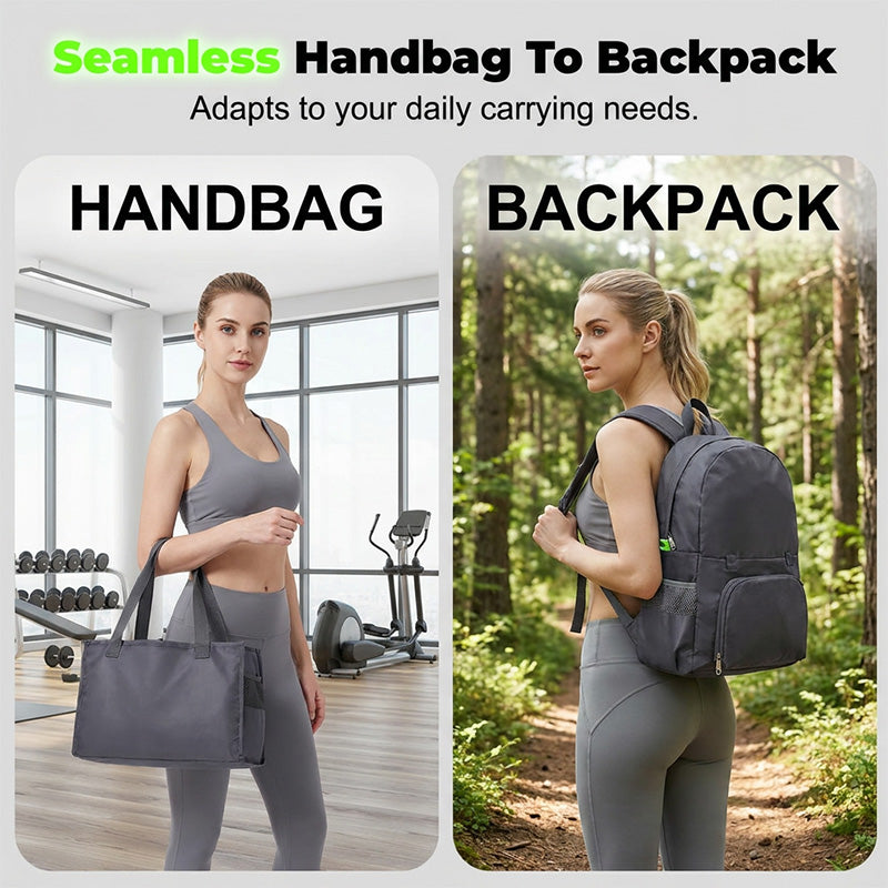 🎒 ✨Foldable Convertible Backpack Tote 3-in-1 Travel Bag – Rucksack, Tasche & Umhängetasche in einem – kompakt, vielseitig & perfekt für Reisen, Alltag & Arbeit